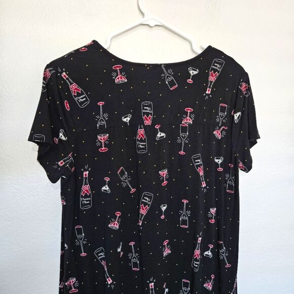 Soma | Prosecco Please Sleep Dress Wine Drink Cozy Loungewear, Womens Medium - Picture 4 of 6